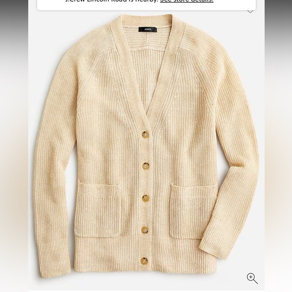 J.Crew Relaxed Cotton-linen Blend Cardigan Knit Breathable Sweater Women’s Sz XS - Picture 2 of 6